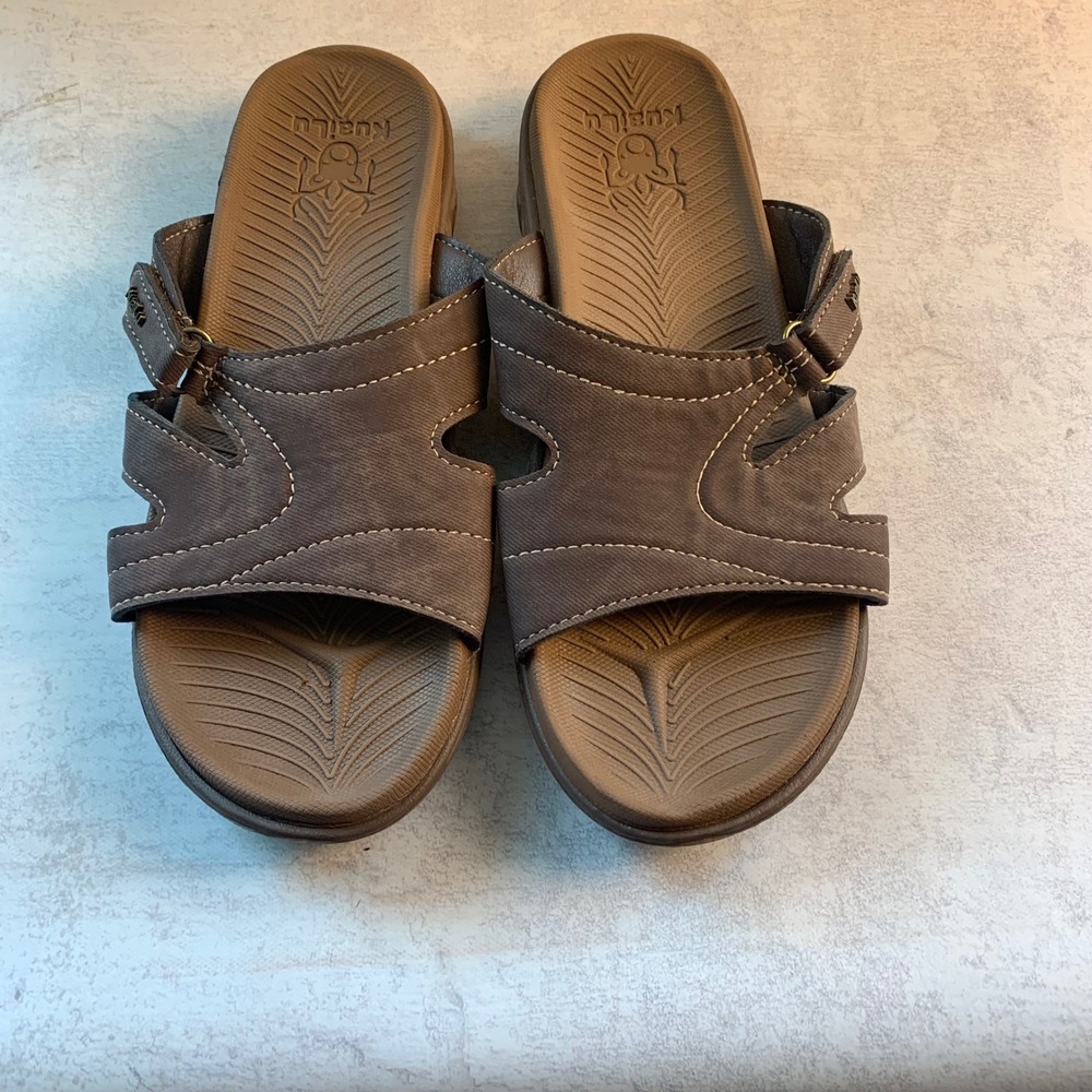 KuaiLu Womens Size 9 Slide Sandals Brown Comfort Casual Slip On NWOT